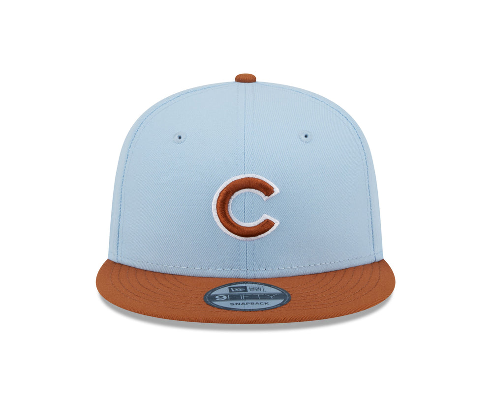 CHICAGO CUBS NEW ERA AQUA AND BROWN 9FIFTY SNAPBACK CAP Caps Ivy Shop