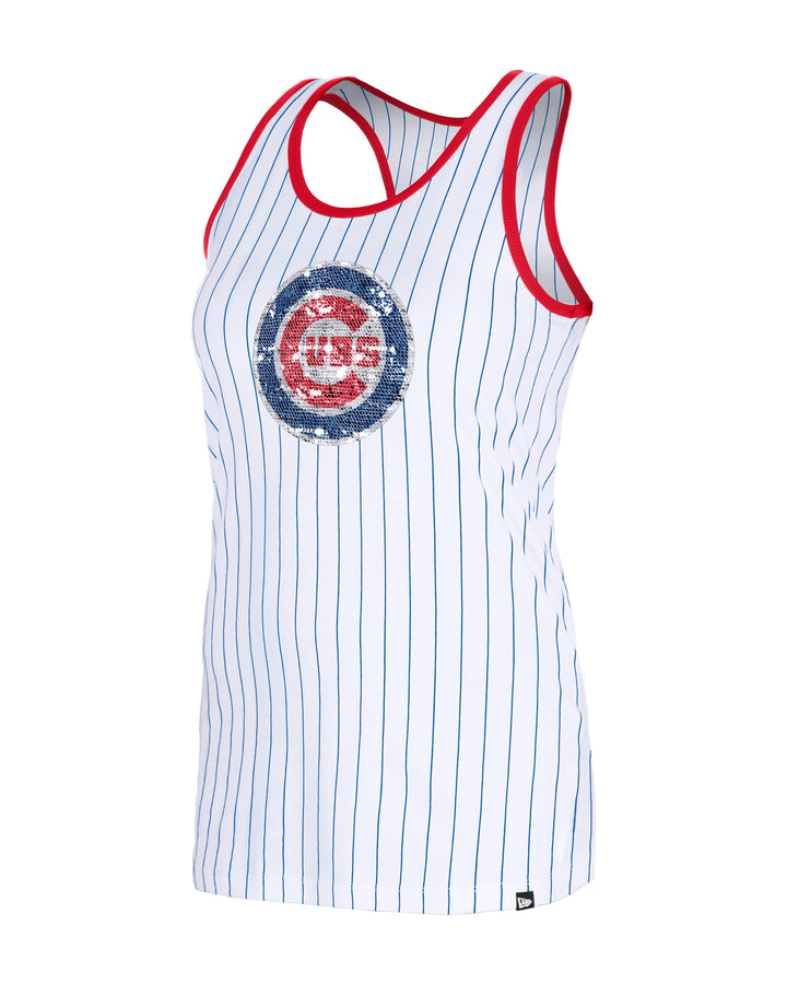 Chicago Cubs Logo Gameday Women's Pinstripe Tank Top by New Era TANK TOPS New Era