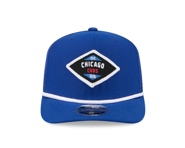 Chicago Cubs Patch Trucker 9SEVENTY Snapback Blue Cap by New Era Caps New Era