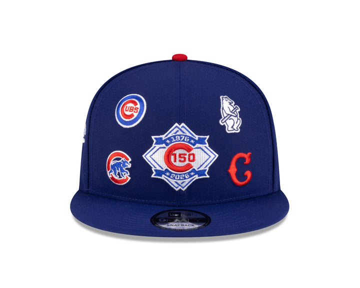 Chicago Cubs 150th Anniversary Logo Spread 9FIFTY Snapback Cap Navy by New Era Caps New Era