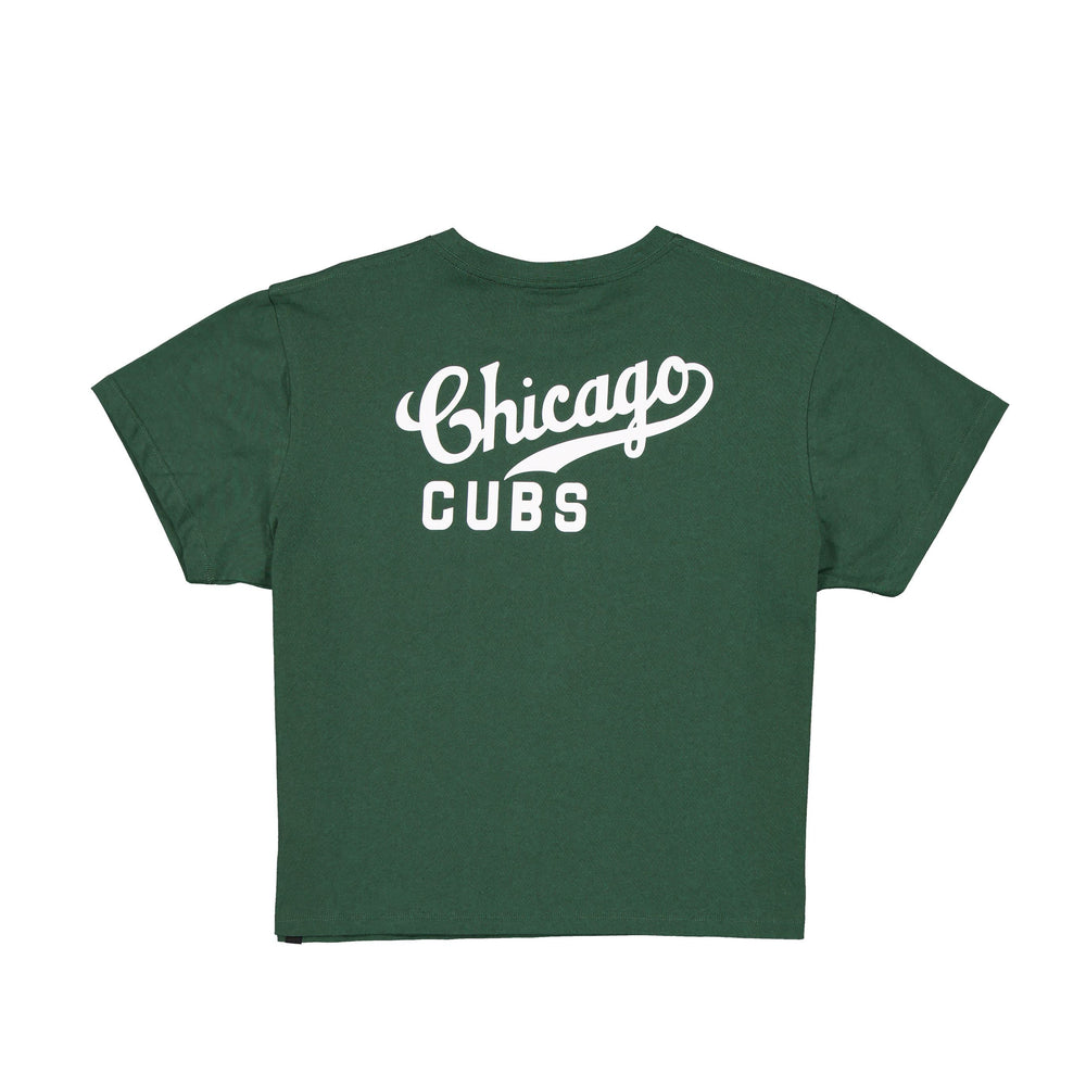 Chicago Cubs 120 Clock Script Women's Tee Green by New Era Shirts New Era