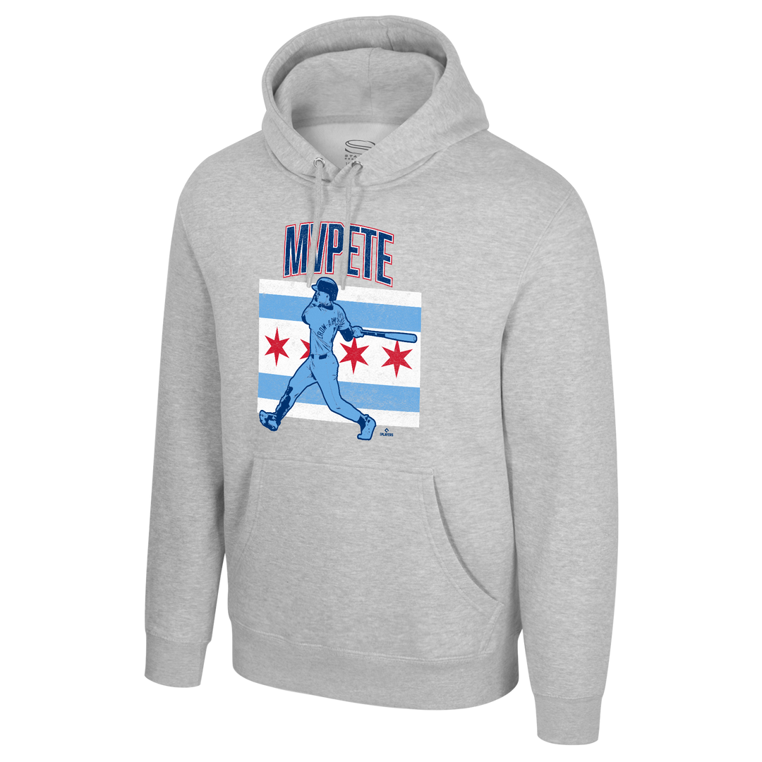 Youth Chicago Cubs Pete Crow-Armstrong MVPete City Flag Gray Hoodie by Stadium Essentials