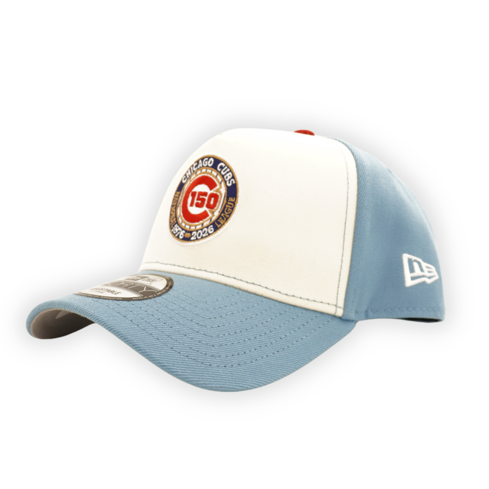 Chicago Cubs 150th Anniversary Chrome Sky Blue 9FORTY Cap by New Era Caps New Era