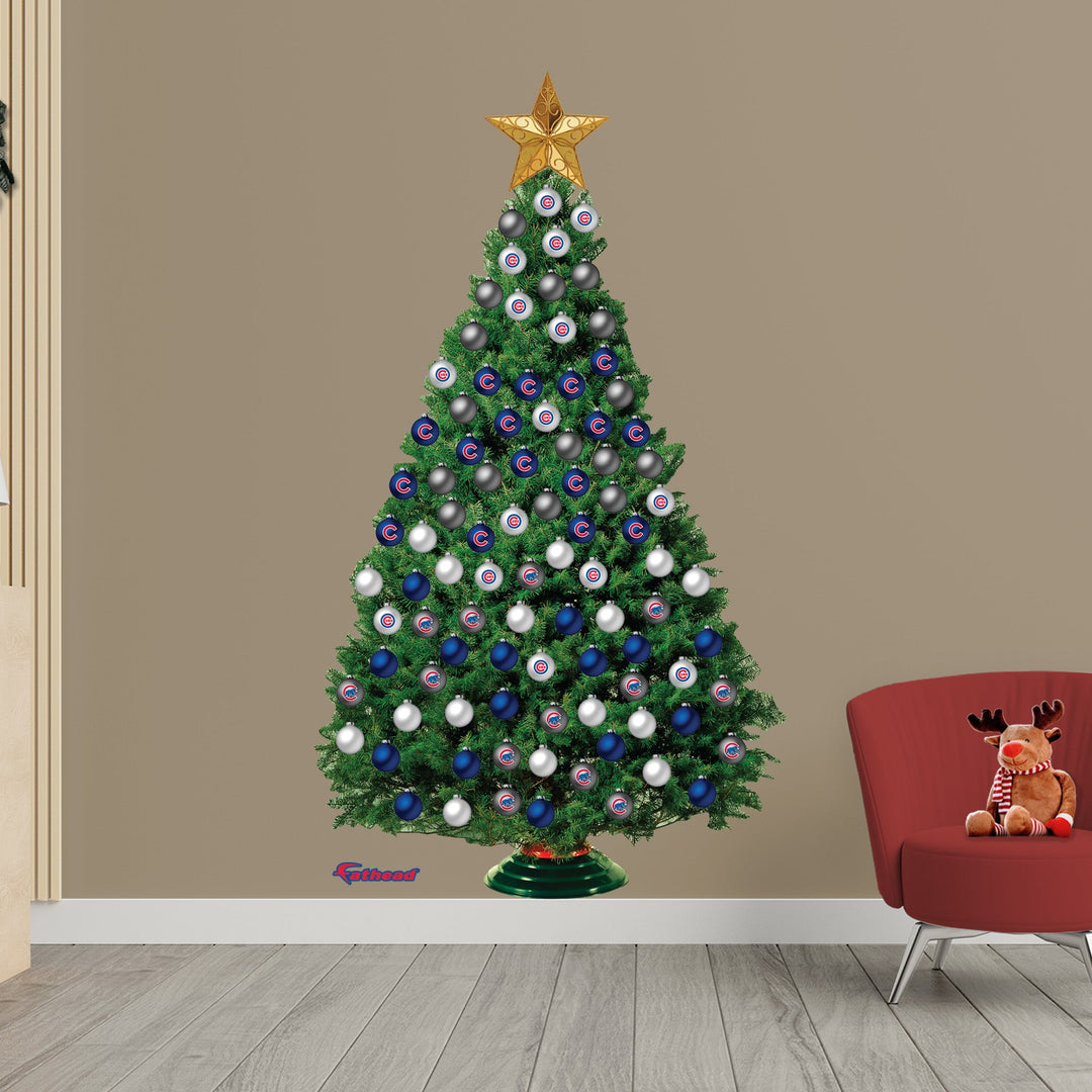 Chicago Cubs - Decorate Your Own Christmas Tree - Official MLB - Reusable Vinyl Wall Decals Dry Erase UNASSIGNED
