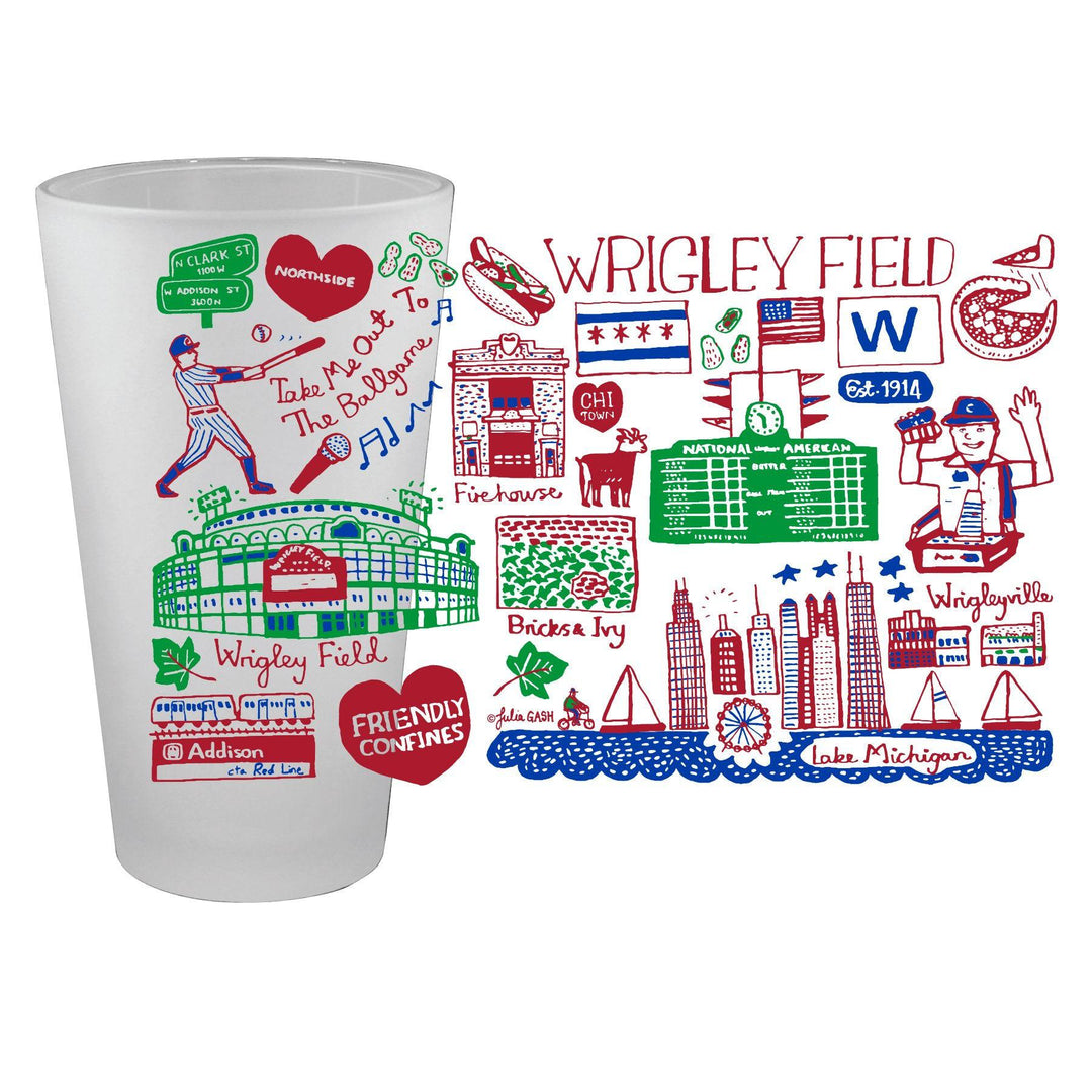 Wrigley Field Pint Glass by Julia Gash Home & Office Ivy Shop